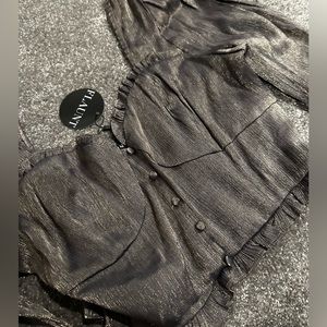Shimmer Long Sleeve Crop Top